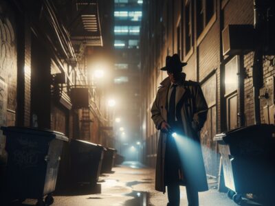 Detective in an alley