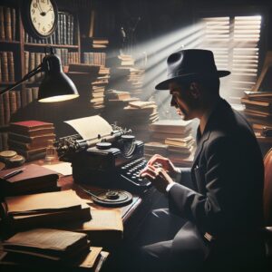 Detective typing